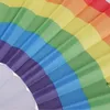 Fällbara färgglada handfans Art Rainbow Held Fan Summer Accessory for Birthday Wedding Decoration Party Favor Gift ZZD8870