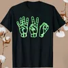 Camisetas para hombres Humor negro sutil Stoner Lenguaje de señas 420 Top Basic Fashion Men impresas Tops de algodón Tops