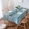 Tabela de pano de mesa de madeira âncora da praia Toleta de mesa de jantar à prova d'água retangular regra redondosa decoração de cozinha têxtil