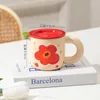 Tasses tasses Ins Wind Belt Cover Gift Coffee Couple Creative Water Céramique