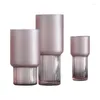 Vasen rosa mattes Glas Vase Schreibtisch Dekoration Blumenhydroponik Blumentöpfe Dekorative Arrangement moderne Wohnkultur