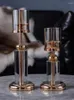 Kerzenhalter Nordic Creative Retro Gold Candlestick Kristallhalter Glas Hochzeitsmittelstücke für Tische Aredamento Casa Moderno D.