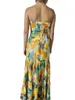 Casual Dresses Women Summer Strapless Long Floral Print Backless Pleated Plus Size Tube Top Loose Fit Aesthetic Maxi Dress