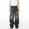 Jeans masculinos Vintage Baggy Denim Troushers 2024 Streetwear Leg Wide Pants Loose Fashion