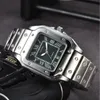 Topp Custome Original Brand Luxury Watches For Men 39mm Square Dial Automatic Date Quartz Steel Strap Test Sale Man Clock 240510