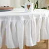 Table Cloth Round Heavy White Fabric Tablecloth 100 Cotton Linen For Kitchen Dining Coffee Farm Decorations