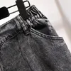 150 kg più dimensioni femminili hip 155 estate bordo gamba larga pantaloncini sciolti di pantaloni a-line grigio 5xl 6xl 7xl 8xl 9xl 240506