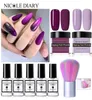 DIARY 9PCS Dip Dipping Powder Set Jelly Purple Pink Nail Glitter Natural Dry Without UV Lamp Acrylic Art Decoration18797861