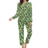 Daisie pour femmes Daisy Floral Pajamas Green Feuilles de pyjama mignon sets Femelle Two Piece Room surdimensionné Graphic Nightwear Birthday