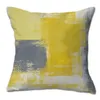 Подушка 4 шт. Желто -серая крышка абстрактная масляная живопись Ombre Modern Grunge льняная наволочка гостиная