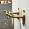 Dooroom Brass Punch Free Bearing Hooks Bathroom Indoor Kitchen Mallway Wall Absing Agnings Row Nordic 240424