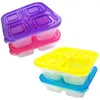 Depolama Şişeleri 4 PCS Bento Kılıf Gıda Konteyneri Kampı Kamp Öğle Konteynerleri PP Meyve Snack Plastik