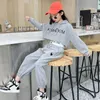 Одежда для девушек для девочек весна Casaul Fashion Korean Style Cuit Kids 3 Peece Top+Hoodie+Pants Спортивная одежда для девочек-подростков в возрасте 5-14L2405