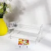 Kök förvaring Treskikts Display Frame Transparent Acrylic Staircase Stand Löstagbar 3 Tier Rack Handmiterad papperskaka