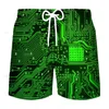 Pantaloncini da uomo pantaloni grafici per uomo estate hawaii spiaggia 3d stampare chip elettronico cool costumi da bagno surf surf tronchi