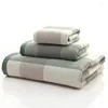 Towel 3pcs Green Plaid Bath Set Premium Large Hand Pack Of 3 Blue Gift Men Towels