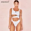 Dames Swimwear Designer Designer Designer Sexy White Swimsuit Women Cut Up Bathing Suits Beach Wear Swimming Suit L6369DFS