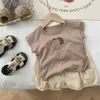 Zestawy odzieży Zestaw odzieży dla niemowląt Zestaw odzieży Koreańska Dziecko Zestaw Baby Printed Top+Shorta