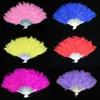 Vouwen Feather -fans Hand vastgehouden Vintage Chinese stijl Dance Wedding Craft Downy Feathers Foldable Dancing -fans