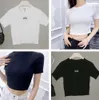 Designer Womens T-shirt Knit Ramit Top Shorts Shorts Aggram Cropped Tops Grow Out Crew Neck Maniche Sports Sports Ladies Solid Elastic Femmme Vintage Thirts Mashi