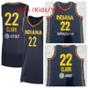 Youth Kids Mens 2024 22 Caitlin Clark Jersey Indiana Nay Blue Fever Jersey Red Iowa Hawkeyes Jerseys NCAA Shirts Nouveaux cousés