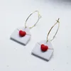 Dangle Earrings Fanshion Polymer Clay Women Handmade'sDay Pendant Heart Drop Earing Jewelry Accessory Gift