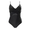 Swimwear féminin 2024 Été noir Net Net Femme Plus taille unique Suite de maillot de bain Push Up Up Place Pool Bather Swim Bathing Full