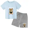 Ensembles de vêtements d'été Migne Teddy Bear imprimé pour enfants imprimés pour garçons et filles T-shirt Ensemble de 3-12 ans