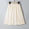 Skirts Womens Solid Color Underskirt Smooth Elastic Waistband Inner Lining Skirt Anti-Transparent Underdress Summer Thin Safety