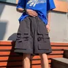HOUZHOU Khaki Cargo Shorts Men Summer Beach Loose Casual Work Trousers Male Big Size Black Outdoor Shorts Pants Breathable 240513