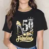 T-shirts masculins 50 fabuleux 50 ans 50e anniversaire Diamond Crown chaussures T-shirt graphique t tops femme t-shirts cadeau pour la fête des mères T240510