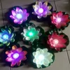 Декоративные цветы искусственные светодиодные светодиодные лампы с цветами лотоса с красочными измененными огнями для свадебных украшений запас