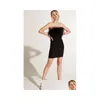 Городские сексуальные платья 2022 Летние новое женское платье для ремня Черное перо
