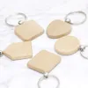 Fête Beech Blank Keychain Wood Favors personnalisés personnalisés Nom de balise ID Pendant Pendre Anneau Cré Créative Gift d'anniversaire FY2698