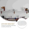 Kitchen Storage Dish Cutlery Sink Protector Mat Rubber Bottom Farmhouse Porcelain Center Drain White