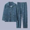 Весна и осенняя мужская пижама набор мальчиков Longsleeved Летняя домашняя одежда плюс размер 240428