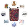 Laundry Bags Folding Basket Tribal Ethnic Mandala Round Storage Bin Large Hamper Collapsible Clothes Toy Bucket Organizer