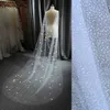 Bröllopshår smycken KAPE VG41 Sparking Bridal Cape Veils Wedding Shoulder Veil Sequin Jacket For Women Bolero Shawl Wedding Accessories for Bride