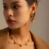 Colliers de pendentif Minar Vente chaude 18k Gold PVD Platé en acier inoxydable Creent métallique Colliers de pendentif cardiaque pour femmes cadeaux anniversaire