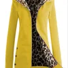 Frauenjacken 2024 Frauen Solid Hooded Coat Freier Herbst Winter Übergroße Leoparden gepolsterte lange schlanke Samtjacke Oberbekleidung