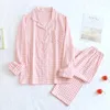 Women's Sleepwear Japanese Simple Long Pyjamas Women Men Cotton Sleeves Ladies Pajama Sets Shorts Cute Cartoon Homewear