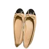 Nieuwe 24 France Ballet Flats schoenen Paris merkontwerper Black Ballet Shoes Women Spring Quilted echte lederen slip op ballerina luxe ronde teen dames kleding schoenen