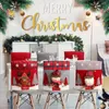 Couvre la chaise Christmas Noël Santa Claus Reindeer Snowman Merry Decoration Année 2024