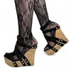 Sandalen 2024 handgefertigte Frauen Plattform Hohlkeile Heels Peep Zeh Wunderschöne blau weiß rosa Freizeitschuhe US-Größe 5-20