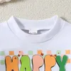 Giyim Setleri Bebek Toddler St Patrick S Gün Kıyafetleri Uzun Kollu Gömlek Mektubu Baskı Sweatshirt Pantolon Bahar Giysileri Seti