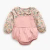 Rompers Sanlutez Flower Baby Girls Ajustement Princesse Coton Coton Automne Spring Baby Clothing Coins à manches longues Citel2405