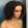 Vonder Malaysian Peruvian Brazilian Natural Black Kinky Curly T 부분 가발 100% Raw Virgin Remy Human Hair 8 인치 판매