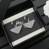 Golden Rhinestone Drop Earrings Charm Diamond Earrings Triangle Metal Eardrops Drop Studs