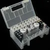 Lagringsflaskor mångsidiga lådor arrangörer hård plast klar fall täcker / batterilåda skrivbordsorganisatör hem