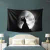 Tapestries Samurai Under The Moon Skin-Friendly Design With Sophistication Non-Fading Wall Hanging Decorate Outdoor Portable Picnic Cloth